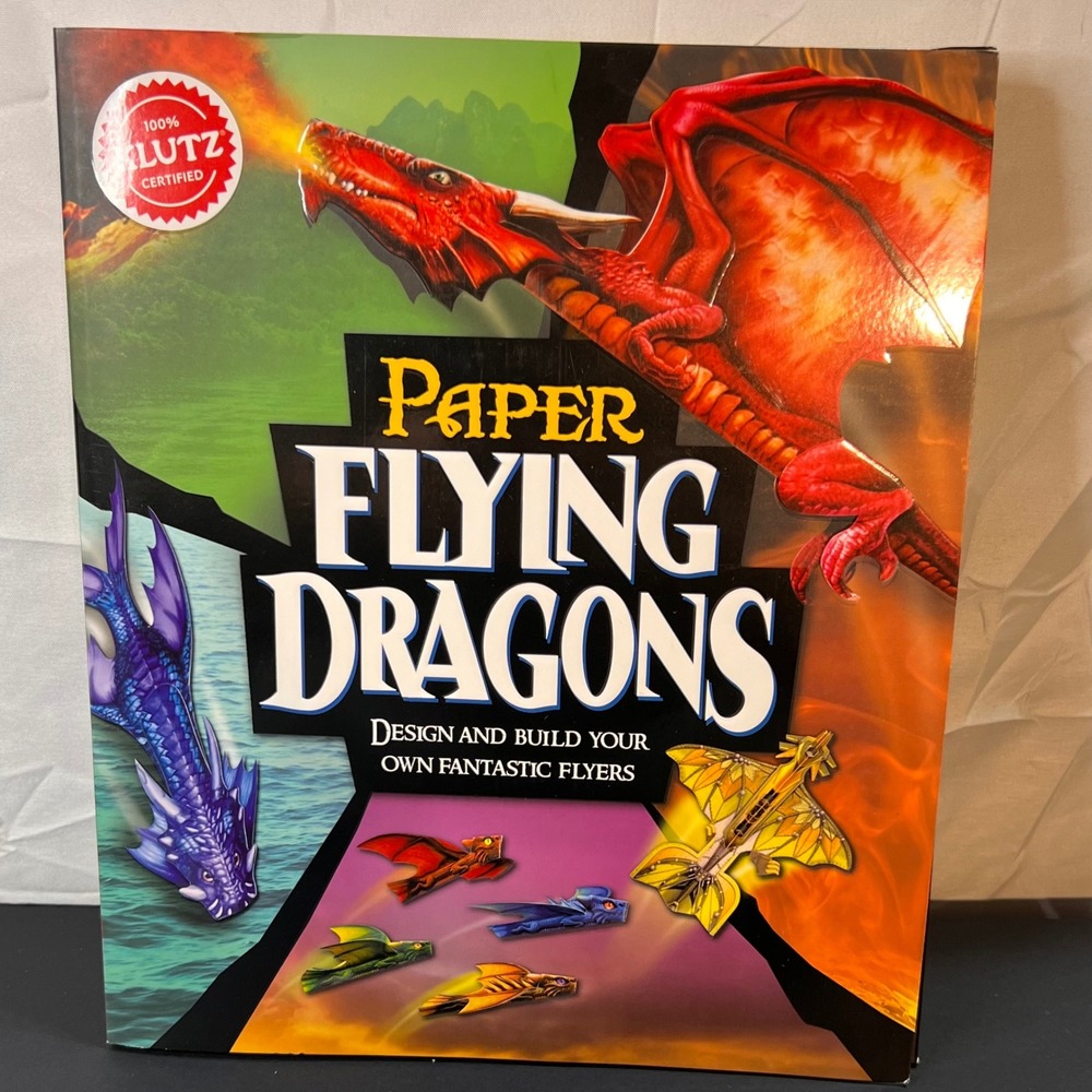 Klutz Paper Flying Dragons Activity Craft Kit Kids‎ Multicolor New DIY Book
